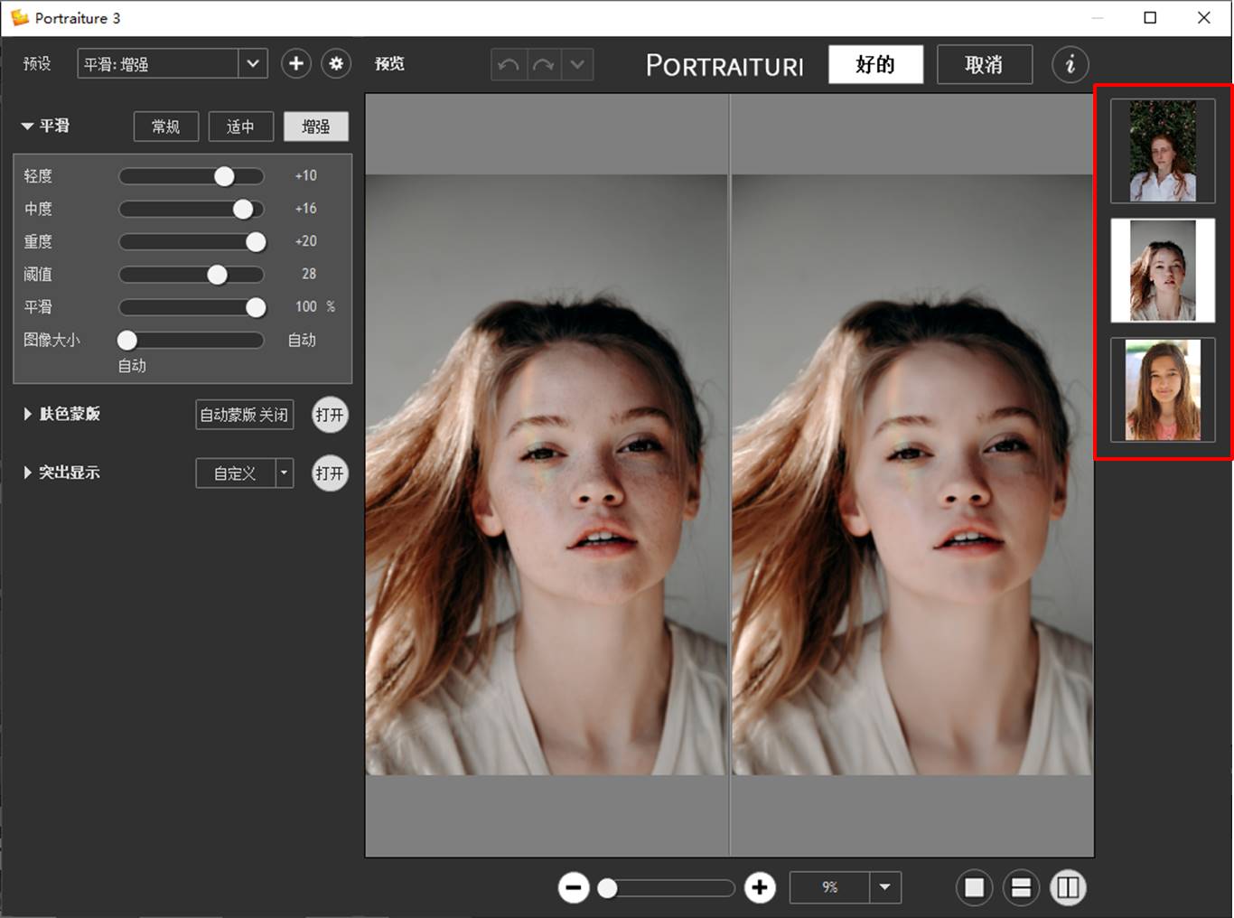 Portraiture批量处理界面